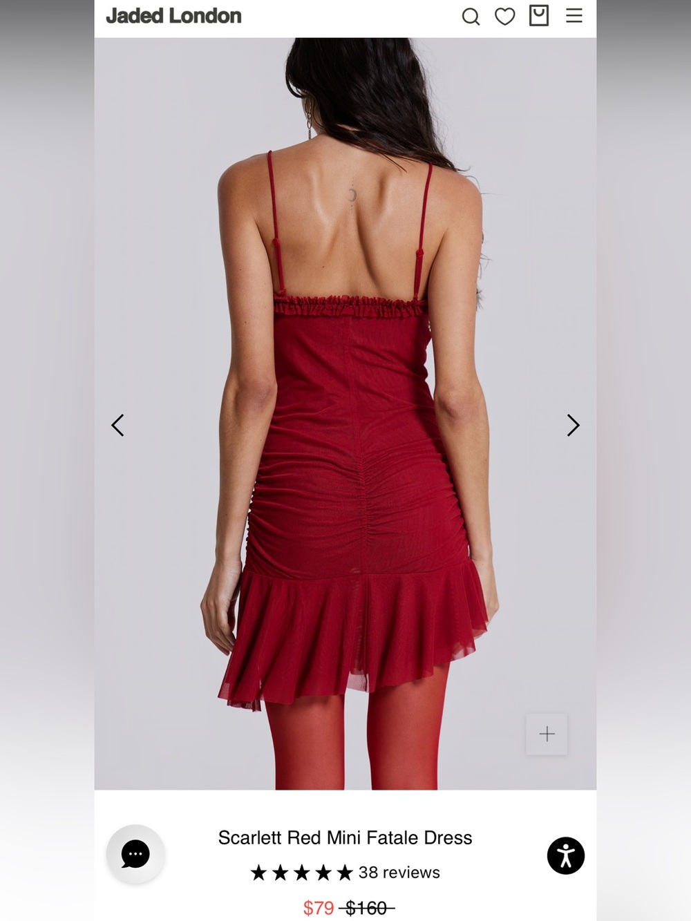 Jaded London Red Lace-Trim Cutout Mini Dress - Picture 3 of 5